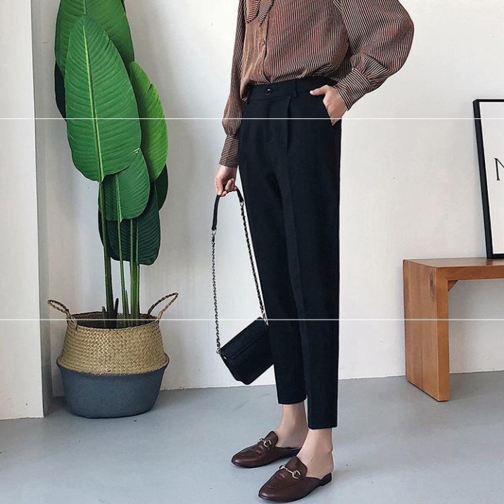 Quần tây baggy bigsize màu đen CRQ024