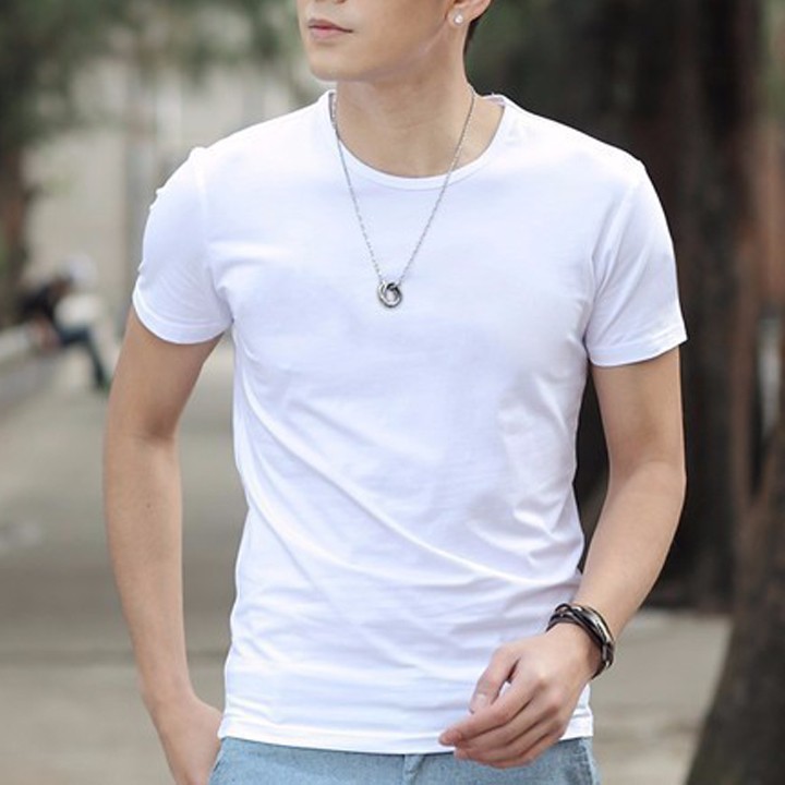 Áo Cộc Nam Đen Ngắn Tay Chất Cotton Mát Mịn Thoáng Khí Phong Cách Áo Thun Nam Áo Phông Nam