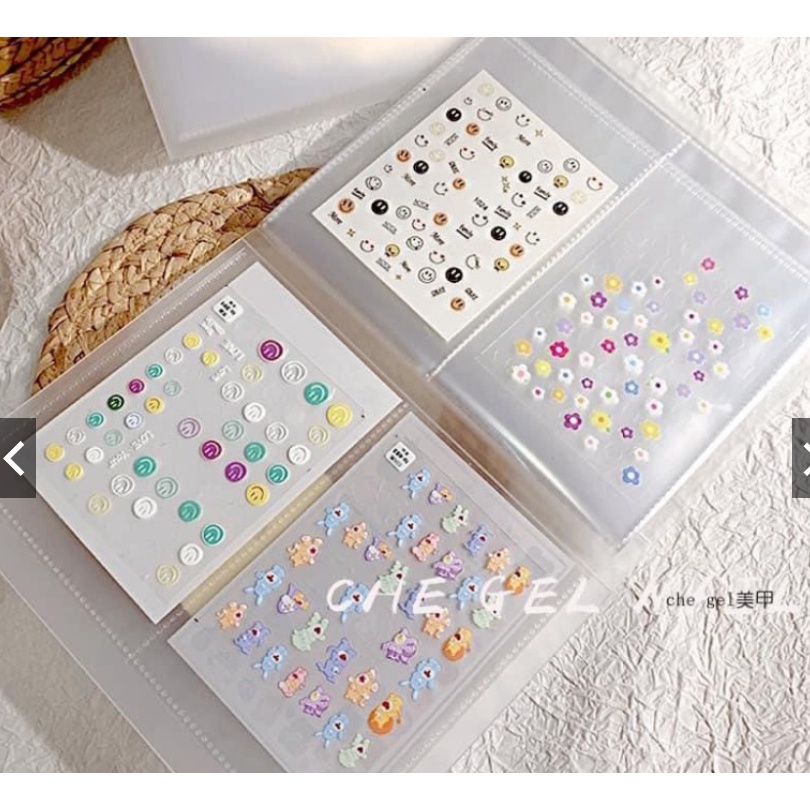 SỔ Đựng Sticker - Album 80 Ngăn Đựng Stick, Mẫu Nail. Mẫu Ảnh