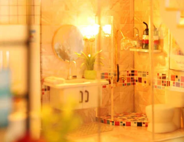 Kèm mica và keo dán - Mô hình nhà gỗ búp bê Dollhouse DIY - M023A Happiness Code