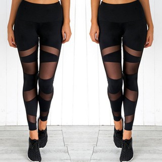 Quần legging thể thao phối lưới siêu co dãn