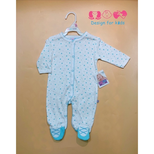 Sleepsuit hãng Gogo Baby vải cotton mềm mỏng bộ body dài tay liền tất cho bé trai và bé gái