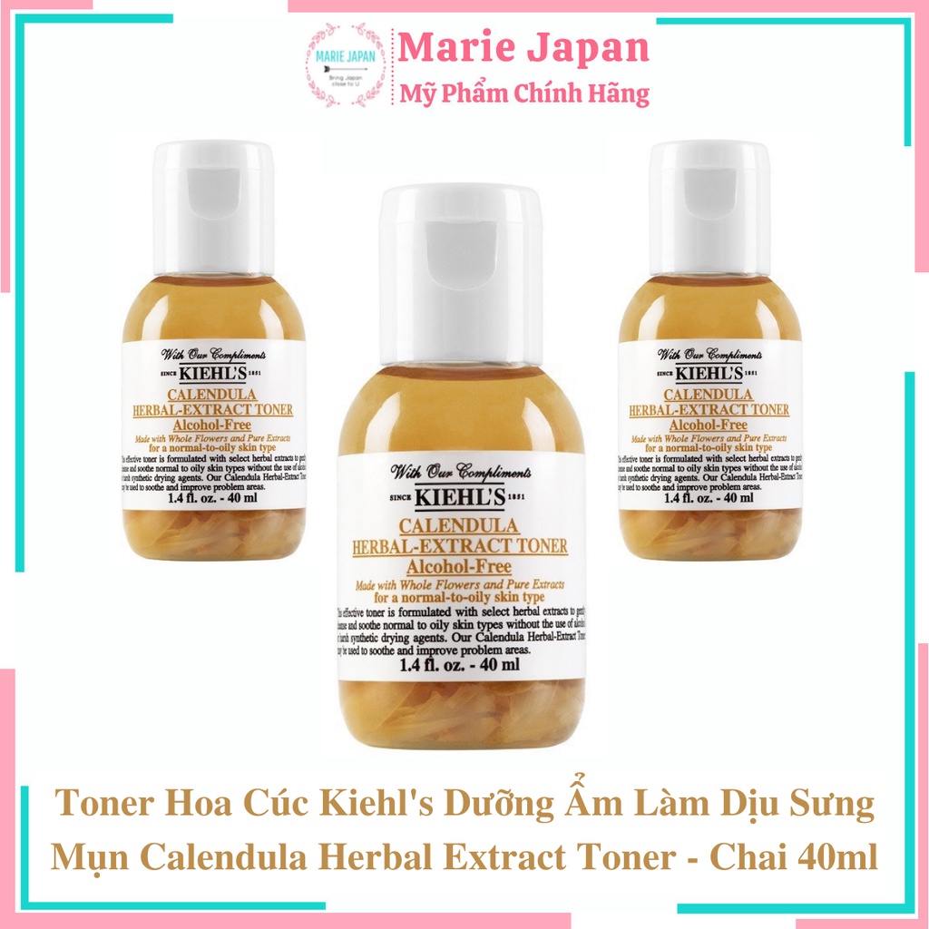 Toner Hoa Cúc Kiehl's Dưỡng Ẩm Làm Dịu Sưng Mụn Calendula Herbal Extract Toner - Chai 40ml