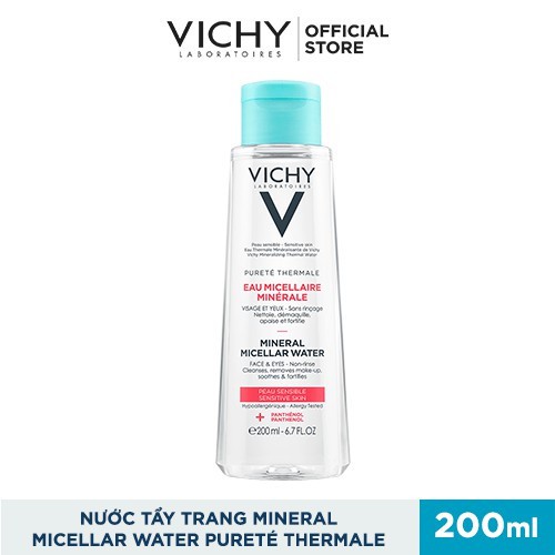 Combo Vichy Xịt Khoáng Chống Nắng Ideal Soleli 75ml & Nước Tẩy Trang Dành Cho Da Nhạy Cảm Mineral Sensitive 200ml