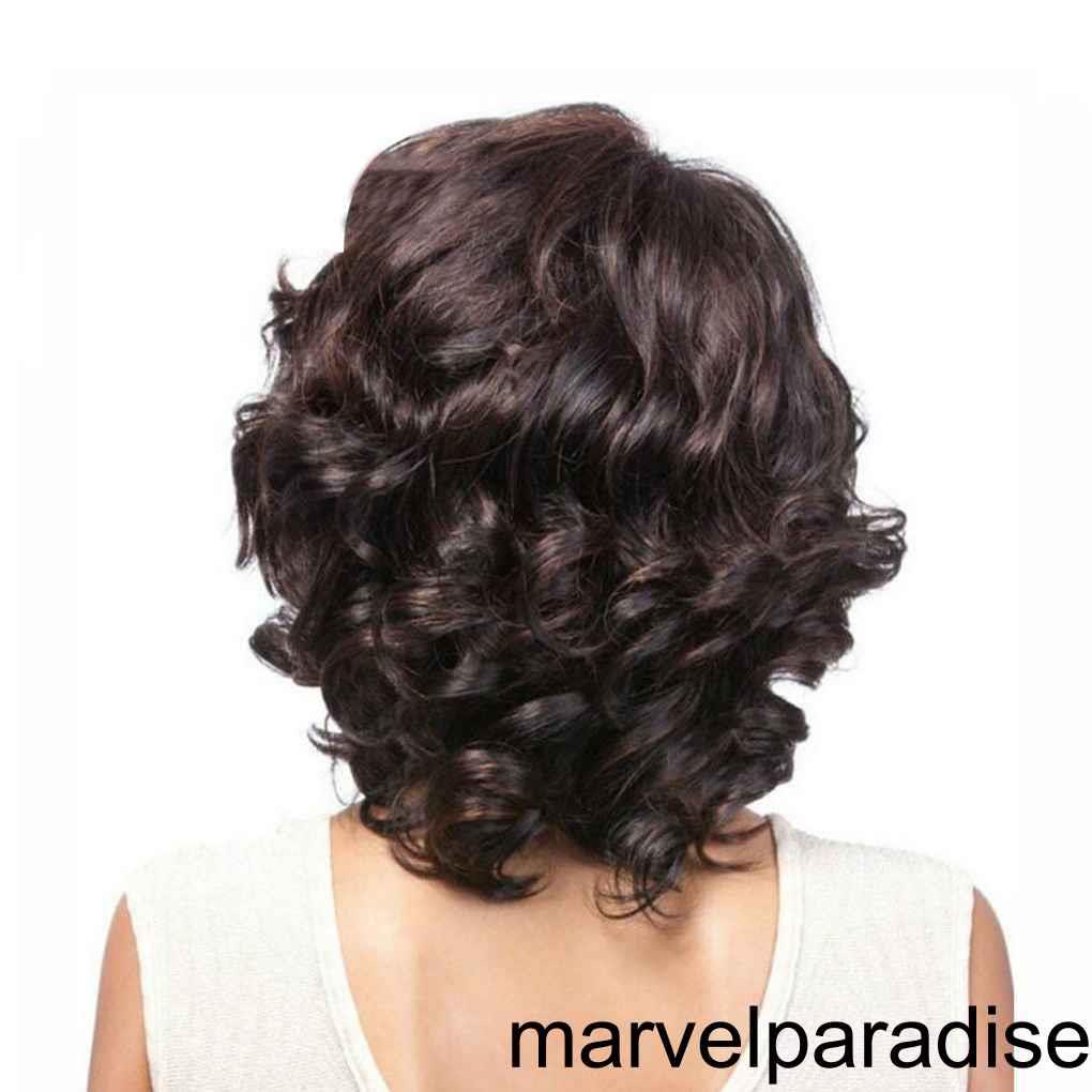 [Mapde] Women Gradient Color Short Curly Fake Hair Lady Curls Hair None Lace Heat Resistant Fiber Wig