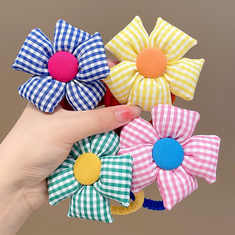 Dây Cột Tóc Cao Su Họa Tiết Hoa Hướng Dương Dễ Thương Xinh Xắn Cho Bé Gái