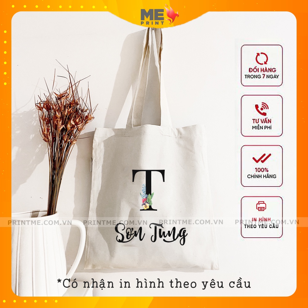 Túi canvas in tên theo yêu cầu, túi tote vải có khoá kéo phù hợp cho nam nữ thể hiện cá tính riêng - PrintME Shop