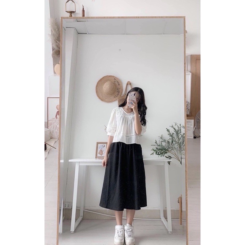 [Rẻ Vô Địch Chân Váy Xòe Kaki 🦋 Váy Nữ Ulzzang Cạp Chun Co Dãn 3 Màu 🦋