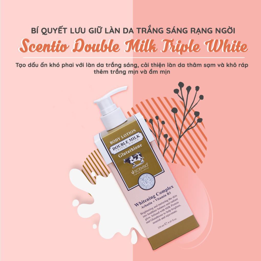 [Body lotion] Dưỡng thể trắng da toàn thân Beauty Bufet Scentio Double Milk Triple White 250ml