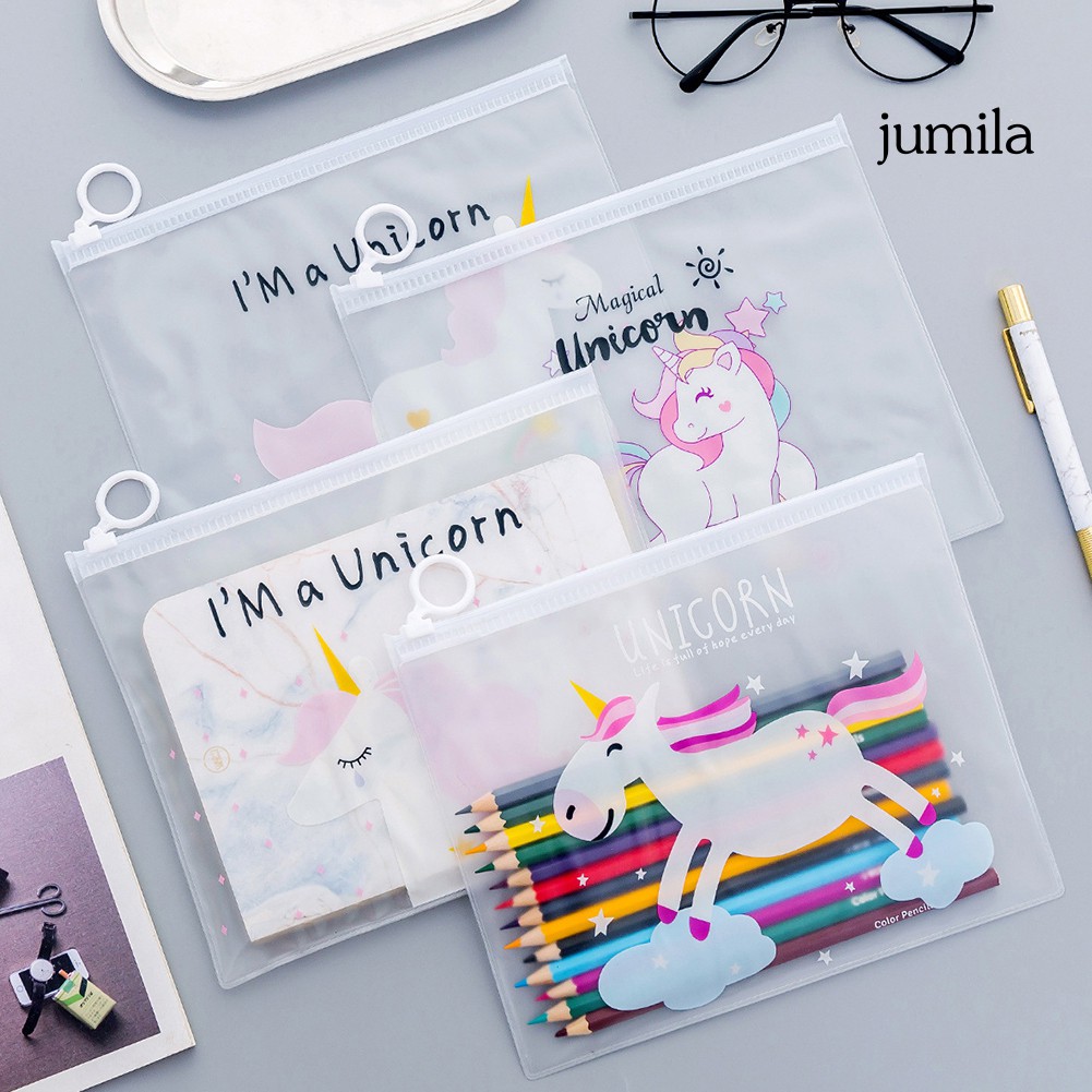 Túi Đựng Bút Trong Suốt In Hình Dễ Thương