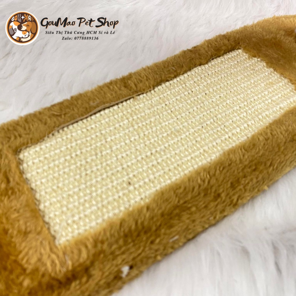 Bàn cào móng cho mèo xả stress hình con cá - tặng kèm cỏ mèo catnip