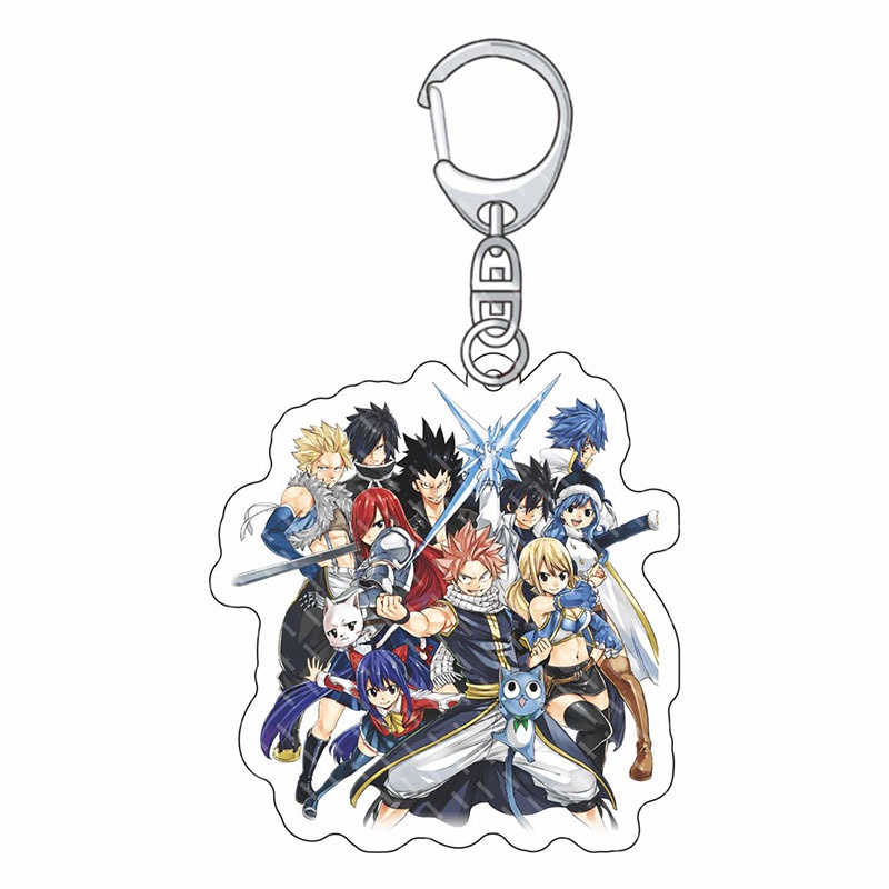 Móc Khóa Cặp Bằng Acrylic Hình Anime FAIRY TAIL Natsu Lucy Gray