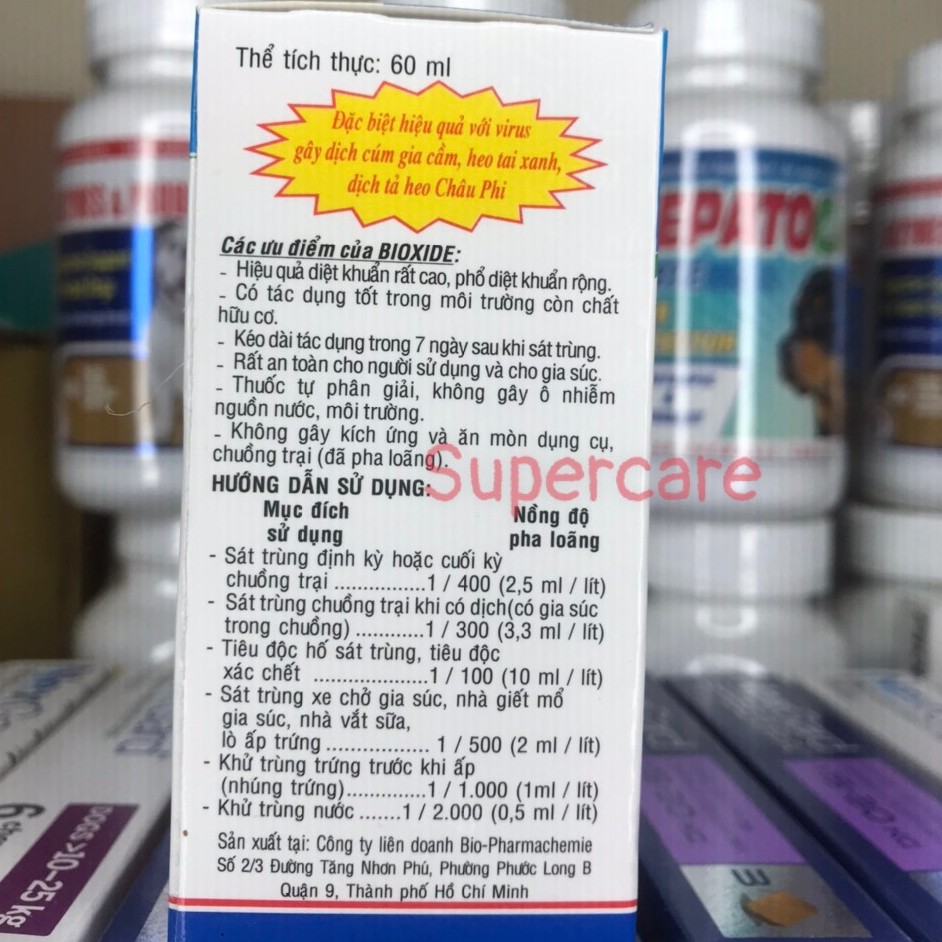 Bioxide 60ml - Sát Trùng Chuồng Trại