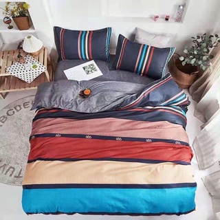 Bộ Ga Giường 5 Món (Hình Thật) Chần Bông 3 sọc Xám Phối Cực Đẹp M2*2M-M4*2M- M6*2M-M8*2M
