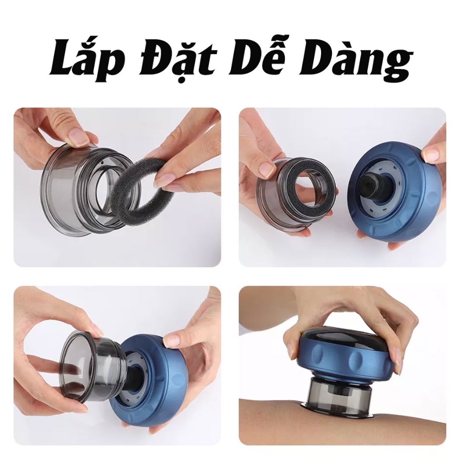 Dụng Cụ Giác Hơi Không Dùng Nhiệt - Máy Giác Hơi Điện Tử Thông Minh 12 Chế Độ, Kết Hợp Áp Suất Âm Và Nhiệt Giảm Đau Mỏi