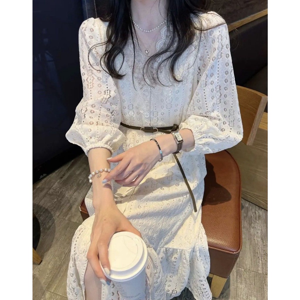 Đầm Công Chúa Phối Ren Rỗng Thời Trang Mùa Hè Hàng Mới 2022 Dành Cho Bạn Nữ