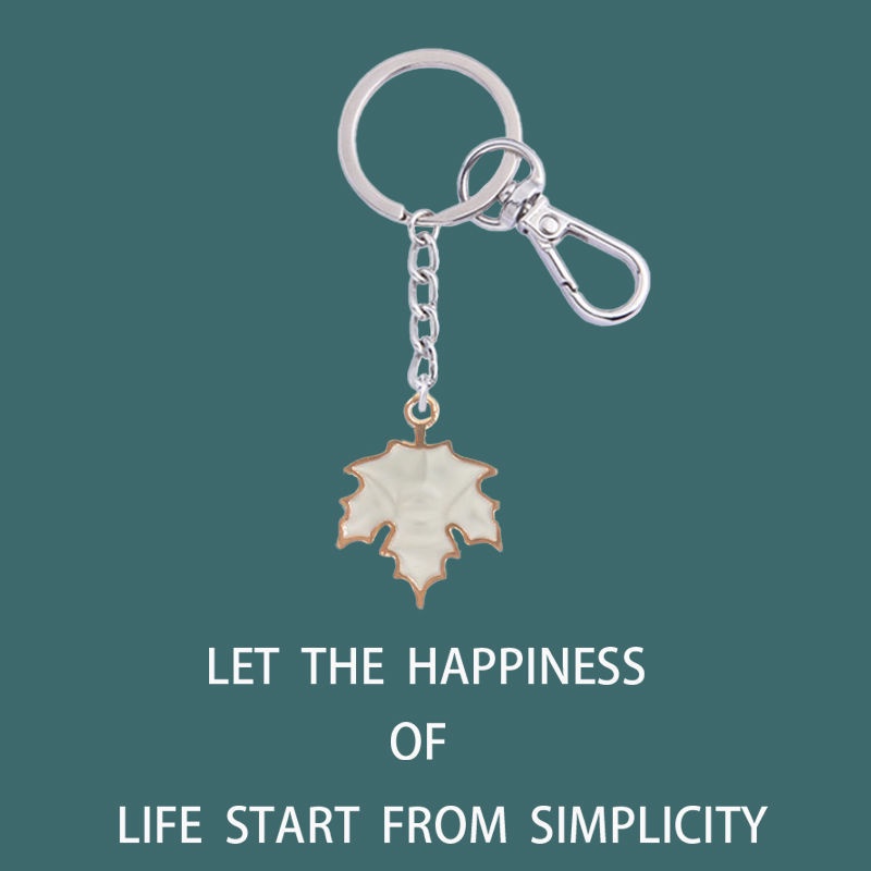 Móc Khóa Kim Loại Hình Lá Phong Đơn Giản Thanh Lịch Dễ Phối Trang Trí