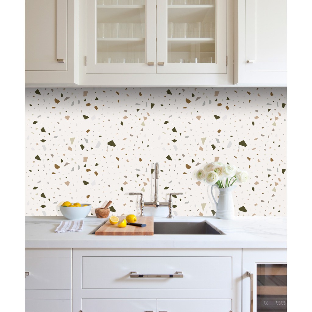 Decal dán bếp cao cấp hoa văn đá chịu nhiệt, chống bám bẩn - Khổ 120 x 60 cm - DDB-063