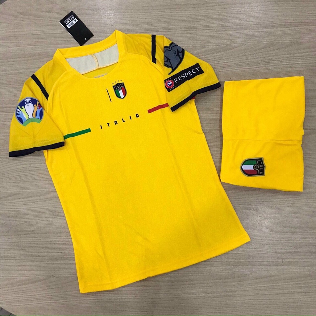 Đồ Đá Banh Nam Nữ Italia (Ý) Màu Vàng Vải Dệt Kim Nhẹ Mát Cực Chất - Đồ Đá Banh PP Bởi Be Happy Sport
