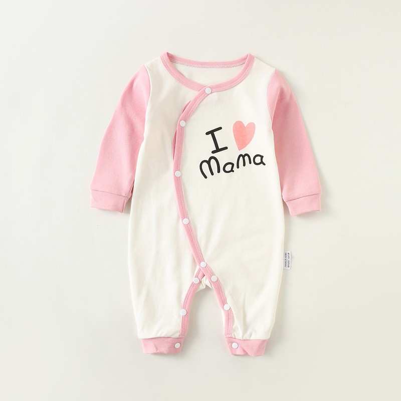 Body dài tay ilove mama i ilove papa Body Cotton cho bé trai bé gái Hàng Quảng châu xuất Nhật Mã SL01