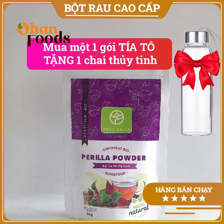 Bột Tía Tô Ohan Green Cao Cấp Organic 100%,Sấy Lạnh Nhật Bản Hỗ Trợ Giảm Cân Xóa Nám Đẹp Da,50 gram,Freeship