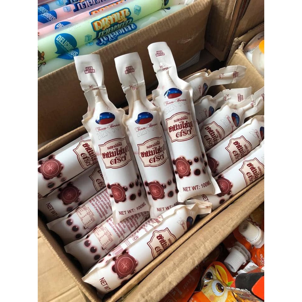 Thạch kem trân châu sữa đường đen Thái Lan 6k/ 2 gói (1 cái 100ML)