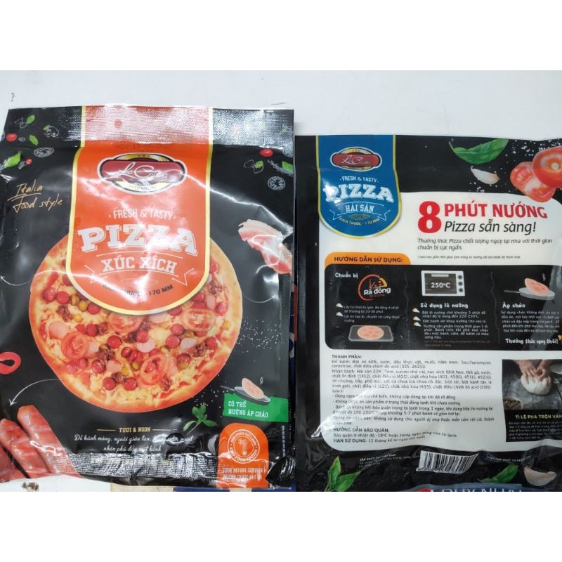 Pizza công ty La Cusina size 17❤️SHIP HOẢ TỐC HÀ NỘI❤️PIZZA có 3 vị xúc xích, bò bằm, hải sản. chỉ việc quay lò vi sóng,