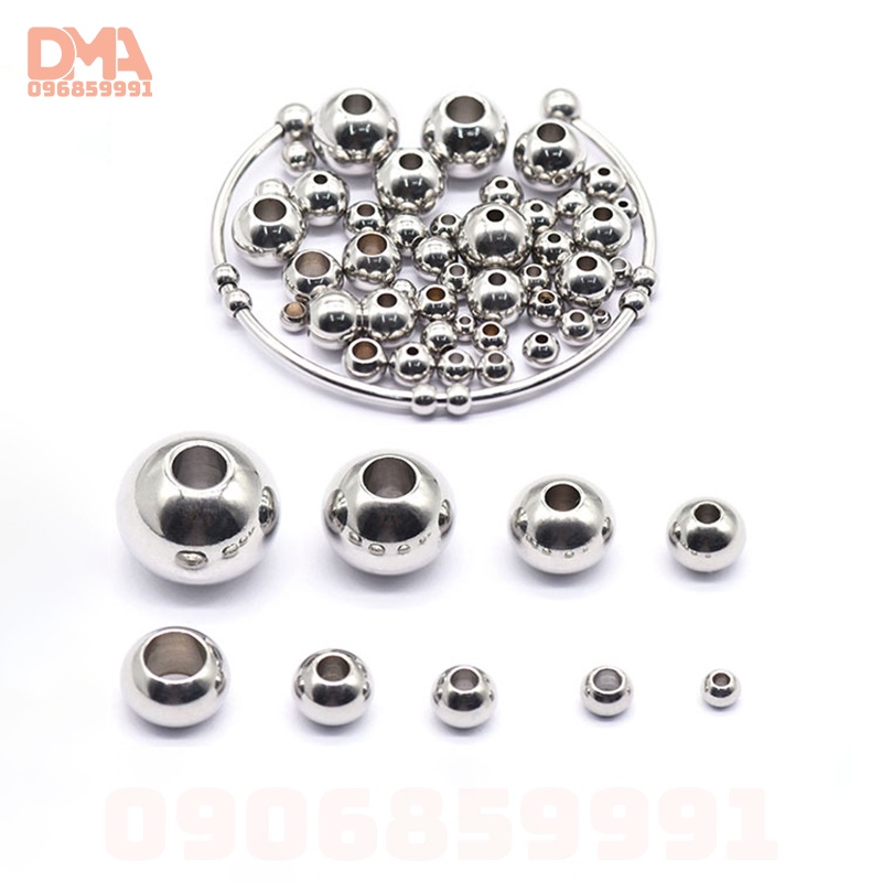 Hạt bi tròn inox 340 làm trang sức,diy trang trí vòng tay