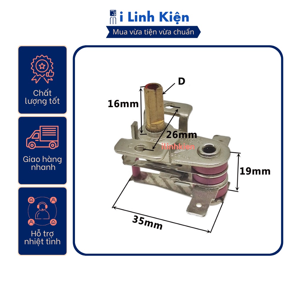 Rơ le nhiệt , rơ le lưỡng kim 2 tai bắt vít dùng cho kim lò nướng , nồi cơm , nồi áp suất.