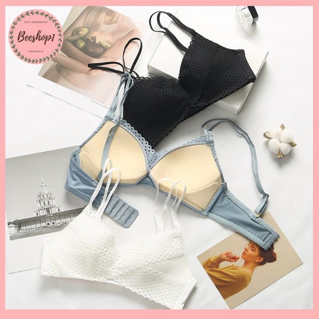 Bộ đồ lót ren đáp chéo Angle's Wing siêu ngọt ngào quyến rũ | BigBuy360 - bigbuy360.vn