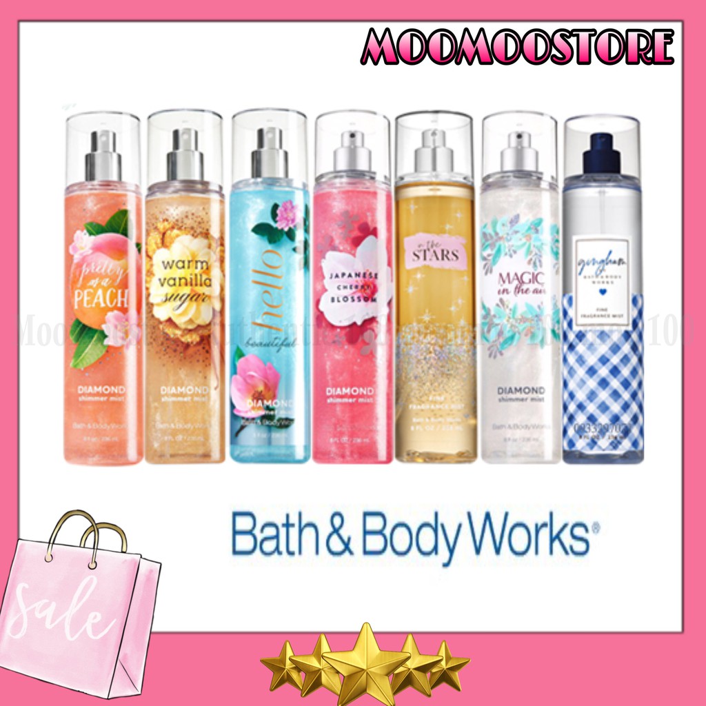 [ Mua ngay ] BBW Top 6 Xịt Thơm Toàn Thân Ánh Nhũ Bath And Body Works Shimmer Cho Mùa Hè 2020 (50ml)