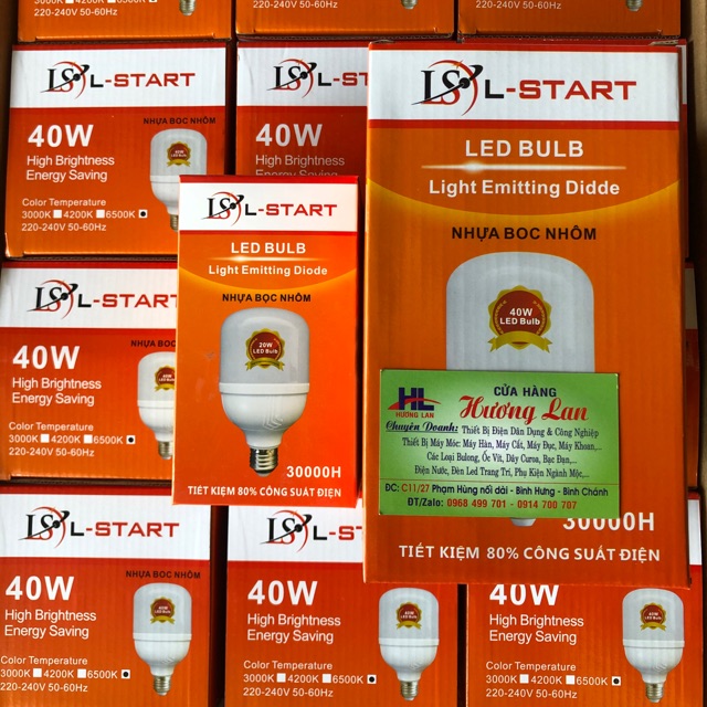 Bóng led Bulb trụ nhựa bọc nhôm kín nước 20w,40w E27 bảo hành 12 tháng đổi mới tặng kèm đuôi Treo E27