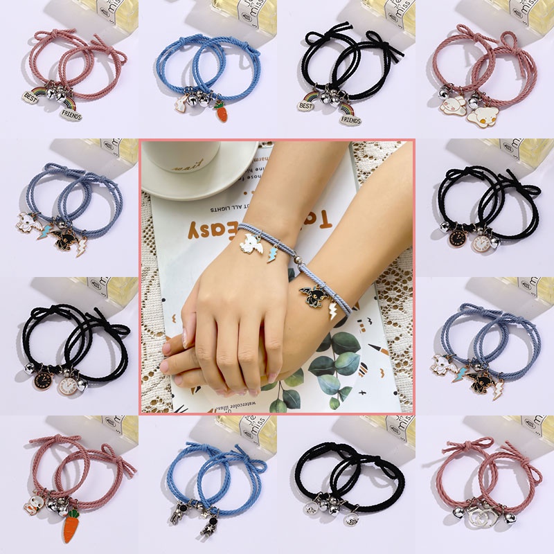 【kifli】Vòng Tay Dây Bện Cặp Đôi Thiết Kế Nam Châm Công Dụng Kép Đơn Giản Thời Trang