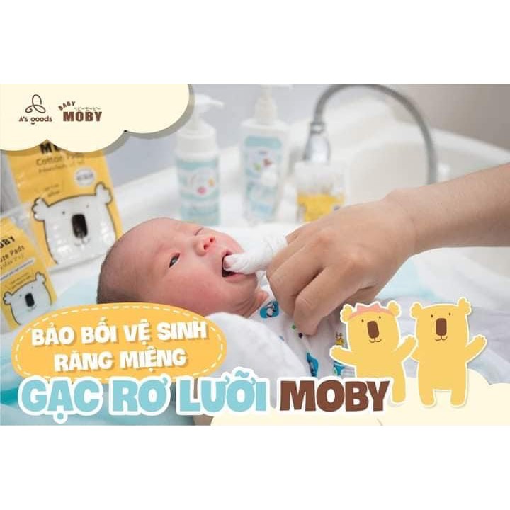 Rơ lưỡi CHO BÉ từ sơ sinh chính hãng MOBY VIỆT NAM (rơ lưỡi moby)