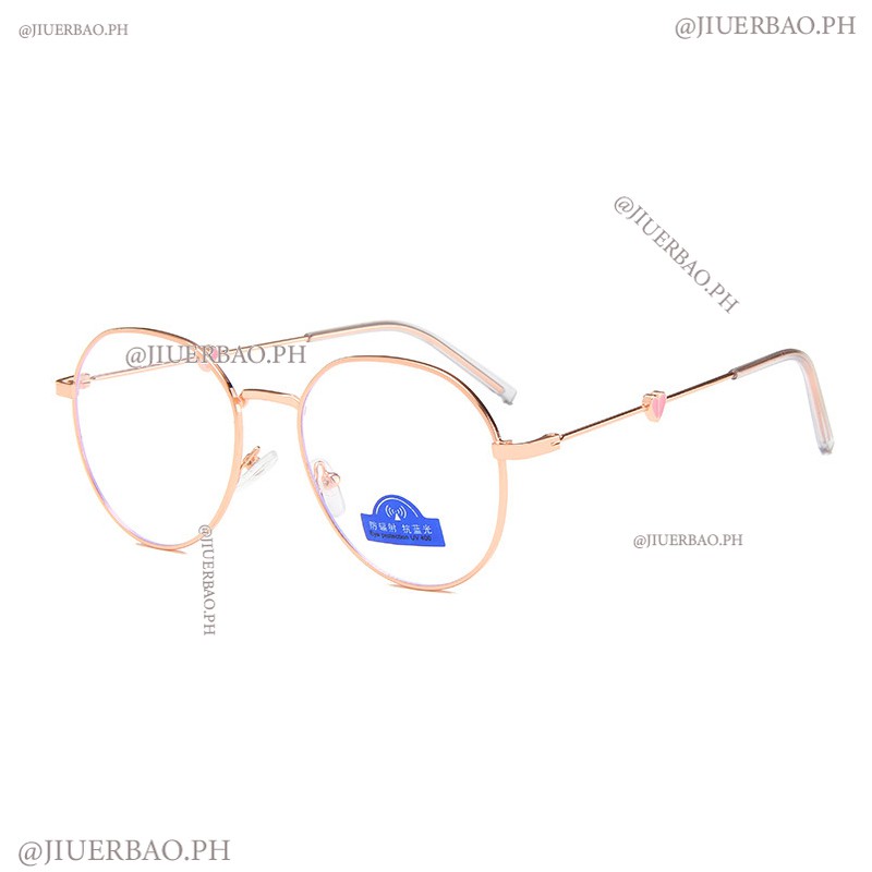 Mắt Kính Gọng Tròn Phong Cách Hàn Quốc Với Lớp 00°-400° Kính Cận Thị Gọng Kim Loại Thiết Kế Hình Trái Tim