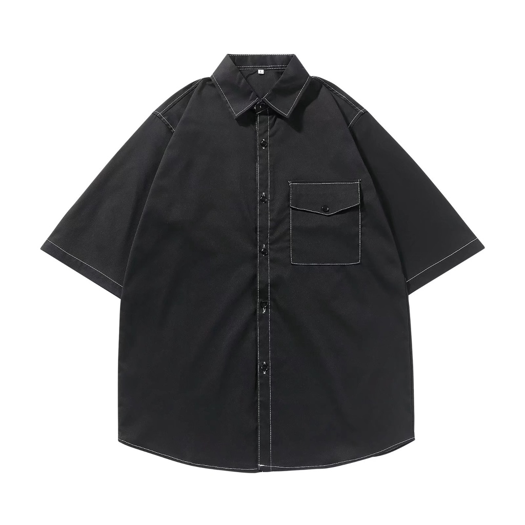 Áo Sơ Mi Ngắn Tay Dáng Rộng Thoáng Khí Phong Cách Hip Hop Nhật Bản Thời Trang Mùa Hè Cho Nam