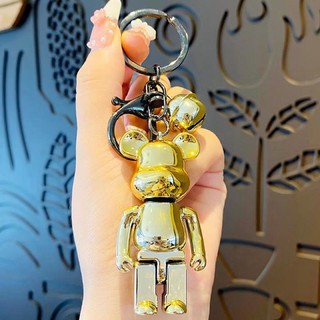 Móc chìa khóa hình Be@rbrick mini mạ màu gradient độc đáo
