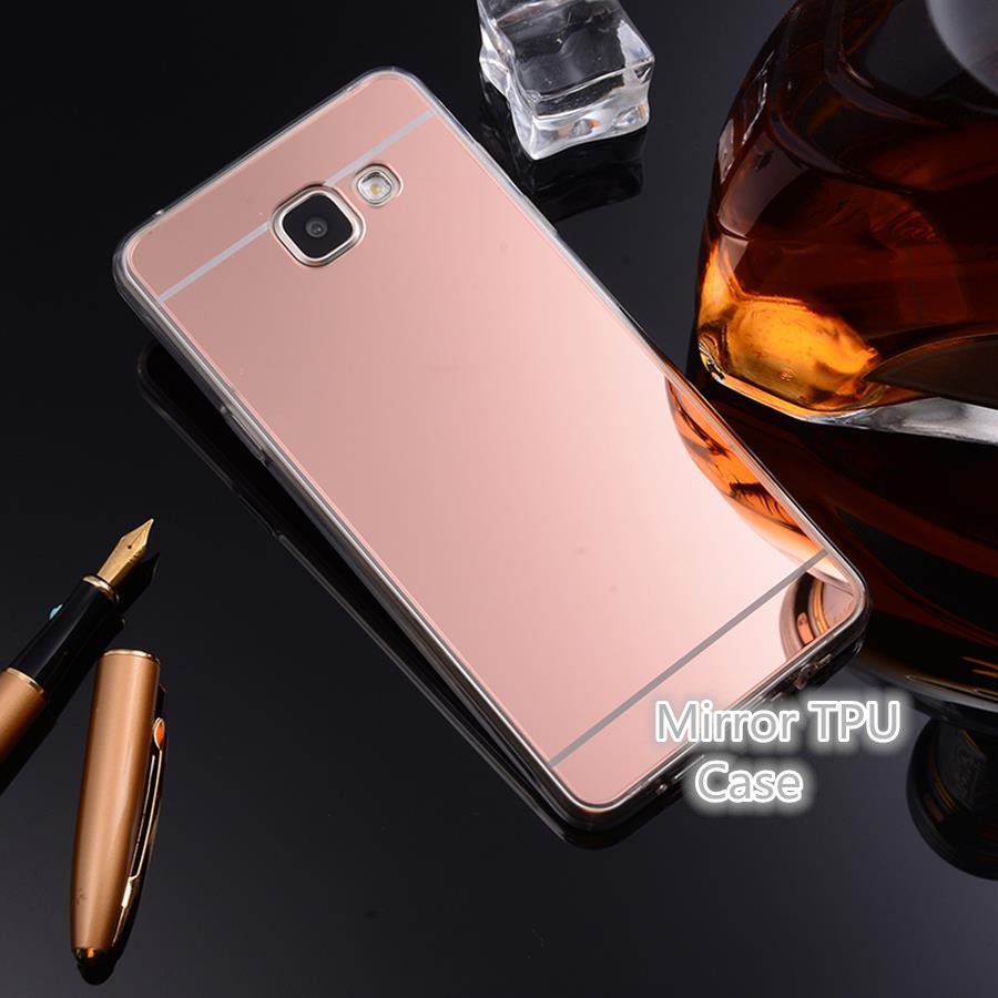 Ốp điện thoại silicone mềm tráng gương thời trang cho Samsung A3 A5 A7