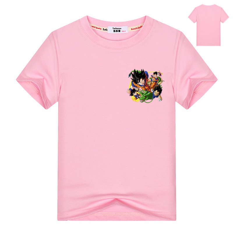 Trẻ em trai Dragon Ball Tee chiến đấu goku Chàng trai áo thun Cotton mềm mùa hè tees