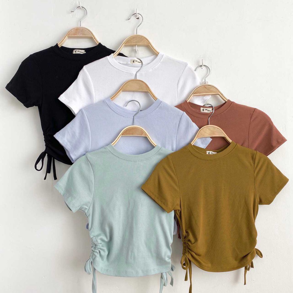 Áo thun tay ngắn rút dây 2 bên đủ màu thời trang nữ Fmstyle Saigon 21TU05T370604