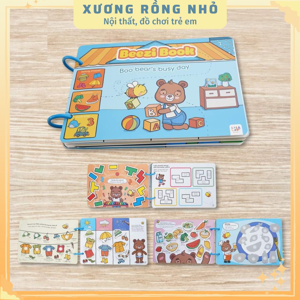 Combo 2 phiên bản beezi book - Sách bóc dán vui nhộn cho bé - Lalalababy