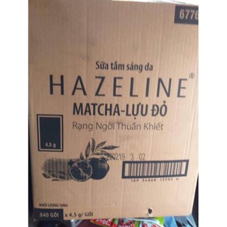 (840 gói) Sữa tắm Hazeline Matcha-Lựu đỏ 4,5g