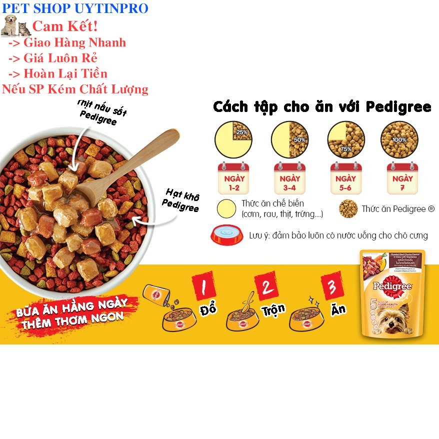 THỨC ĂN PEDIGREE DẠNG HẠT CHO CHÓ LỚN VỊ GÀ VÀ RAU CỦ TÚI 1.5KG