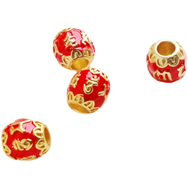 Hạt Xỏ Vòng Tay Bằng Đồng Mạ Vàng 18k Kiểu Dáng Retro 10mm