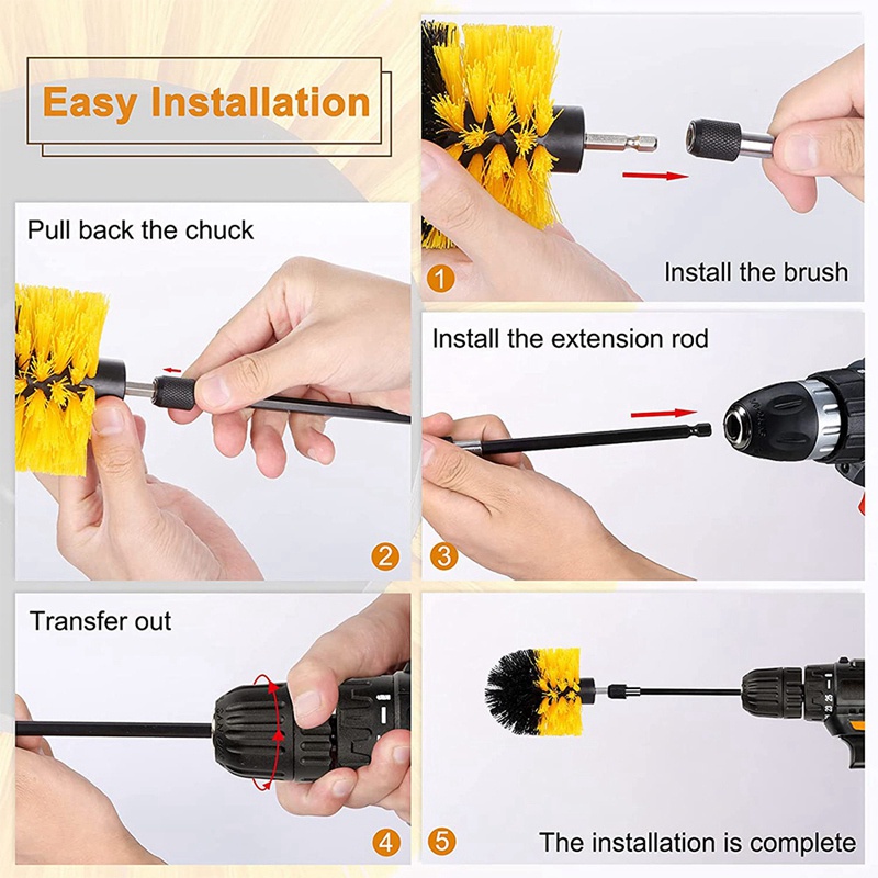 Bộ 24 đầu cọ xốp gắn máy khoan làm sạch nhà tắm/bồn rửa nhà bếp