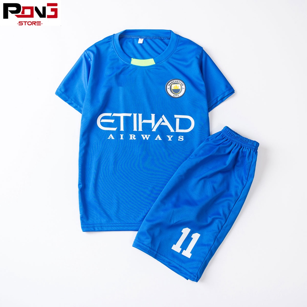 Bộ quần áo bóng đá trẻ em nam,nữ CLB Man City và PSG chất thun lạnh  cho các bé từ 2 đến 15 tuổi  của Pong__store