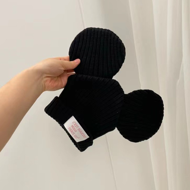 Mũ Len Dệt Kim Đính Tai Chuột Mickey Kiểu Retro Dễ Thương Cho Bé