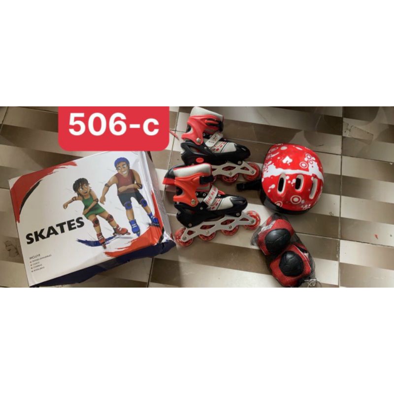 Giày Patin trẻ em 506, giày trượt patin cho bé,tặng kèm full bảo hộ.( ảnh thật 100%)