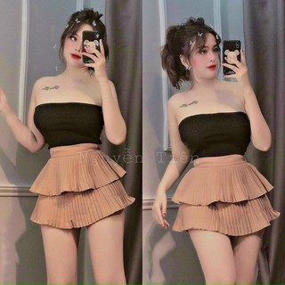 Chân váy xếp ly 2 tầng siêu xinh