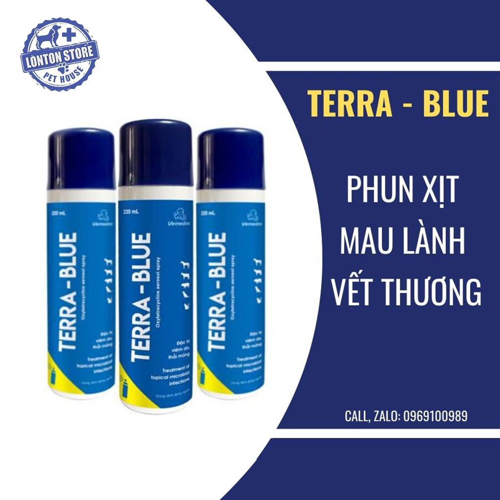 VEMEDIM Terra Blue - Xịt Xát Khuẩn Vết Thương, Vết Mổ Chống Viêm Da, Nhiễm Trùng Vết Thương- Lonton Store